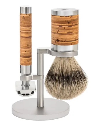 M? Hle Shaving Barbersæt Med De Skraber  Barberkost Og Holder  Rocca  Rustfrit Stål   Birkebark