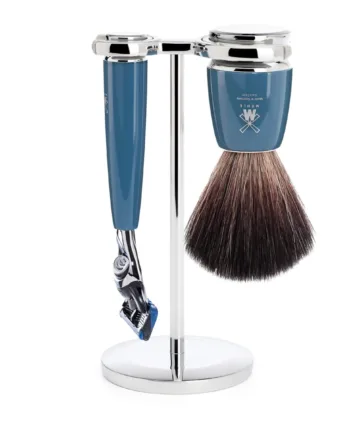 M? Hle Shaving Barbersæt Med Fusion Skraber  Fibre Barberkost Og Holder  Rytmo  Petroleumsblå