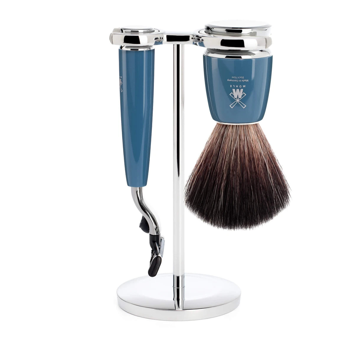 M? Hle Shaving Barbersæt Med Mach3 Skraber Fibre Barberkost Og Holder Rytmo Petroleumsblå