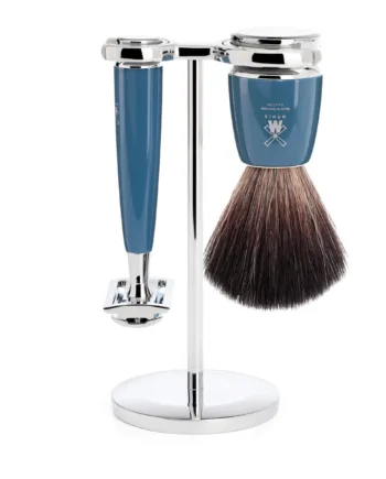 M? Hle Shaving Barbersæt Med De Skraber  Fibre Barberkost Og Holder  Rytmo  Petroleumsblå