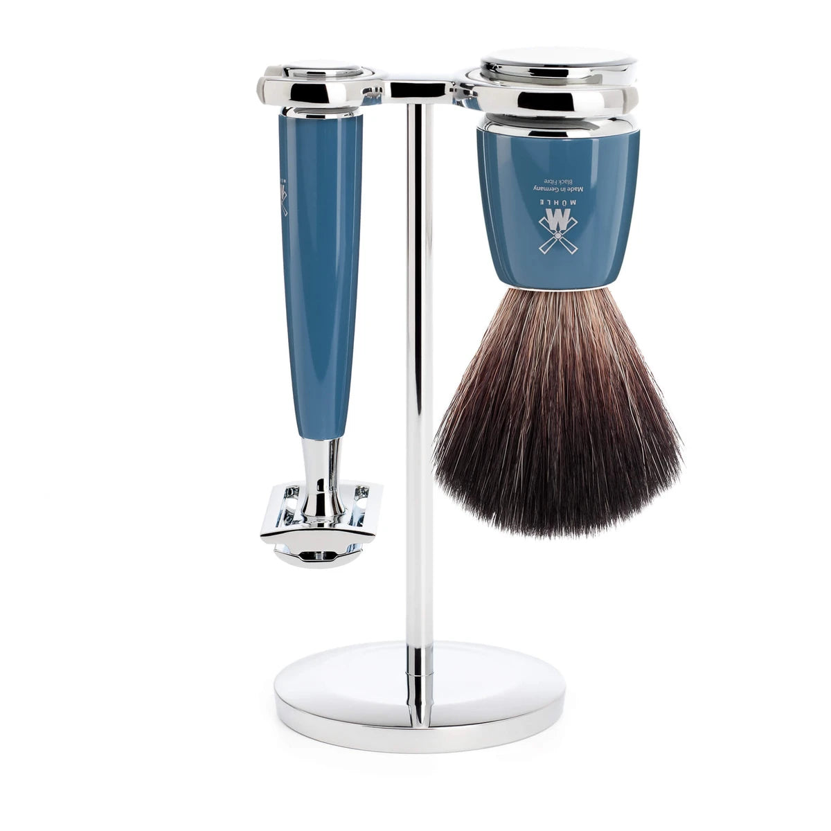 M? Hle Shaving Barbersæt Med De Skraber Fibre Barberkost Og Holder Rytmo Petroleumsblå