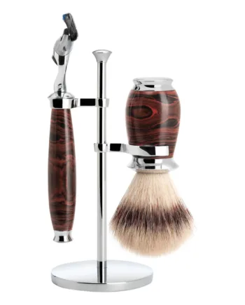 M? Hle Shaving Barbersæt Med Fusion Skraber  Silvertip Fibre?  Barberkost Og Holder  Purist  Ebonite