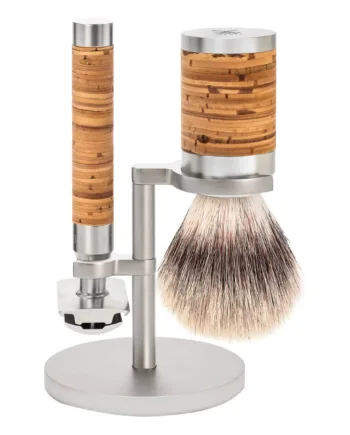 M? Hle Shaving Barbersæt Med De Skraber  Fibre Barberkost Og Holder  Rocca  Rustfrit Stål   Birkebark