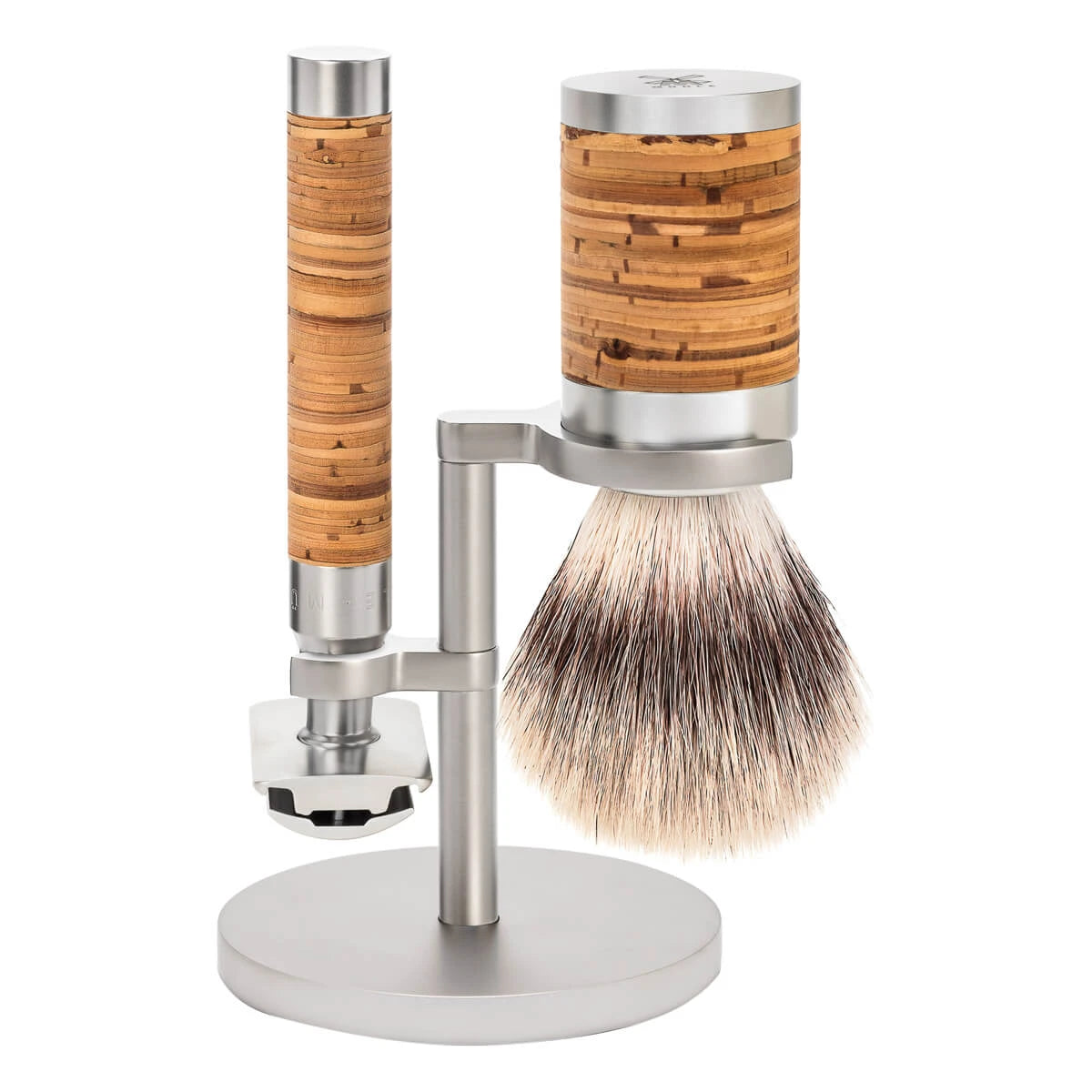 M? Hle Shaving Barbersæt Med De Skraber  Fibre Barberkost Og Holder  Rocca  Rustfrit Stål   Birkebark