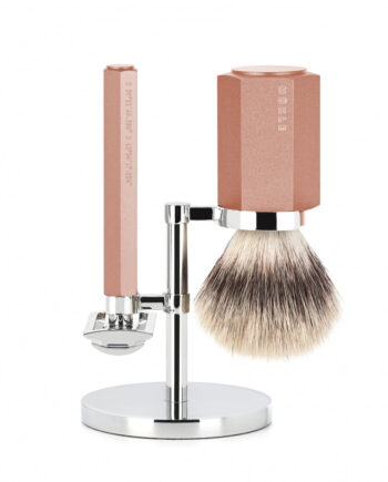 M? Hle Shaving Mark Braun Barbersæt Med De Skraber  Barberkost Og Holder  Hexagon  Aluminium Sunrise