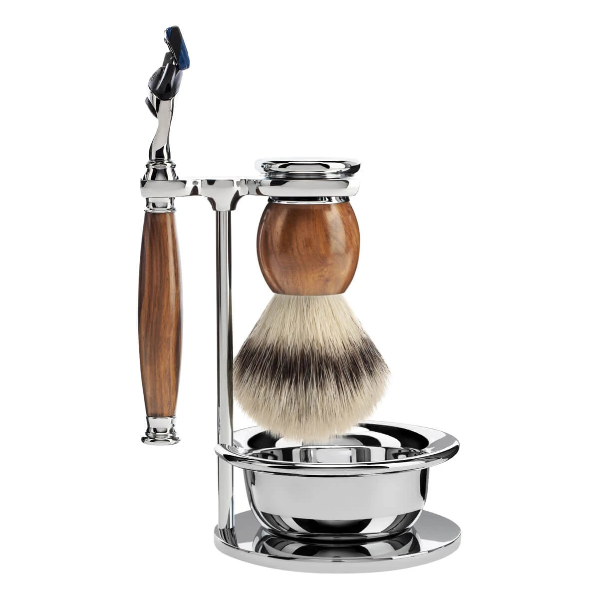 M? Hle Shaving Barbersæt Med Skraber  Fibre Barberkost  Holder Og Skål  Sophist  Ironwood