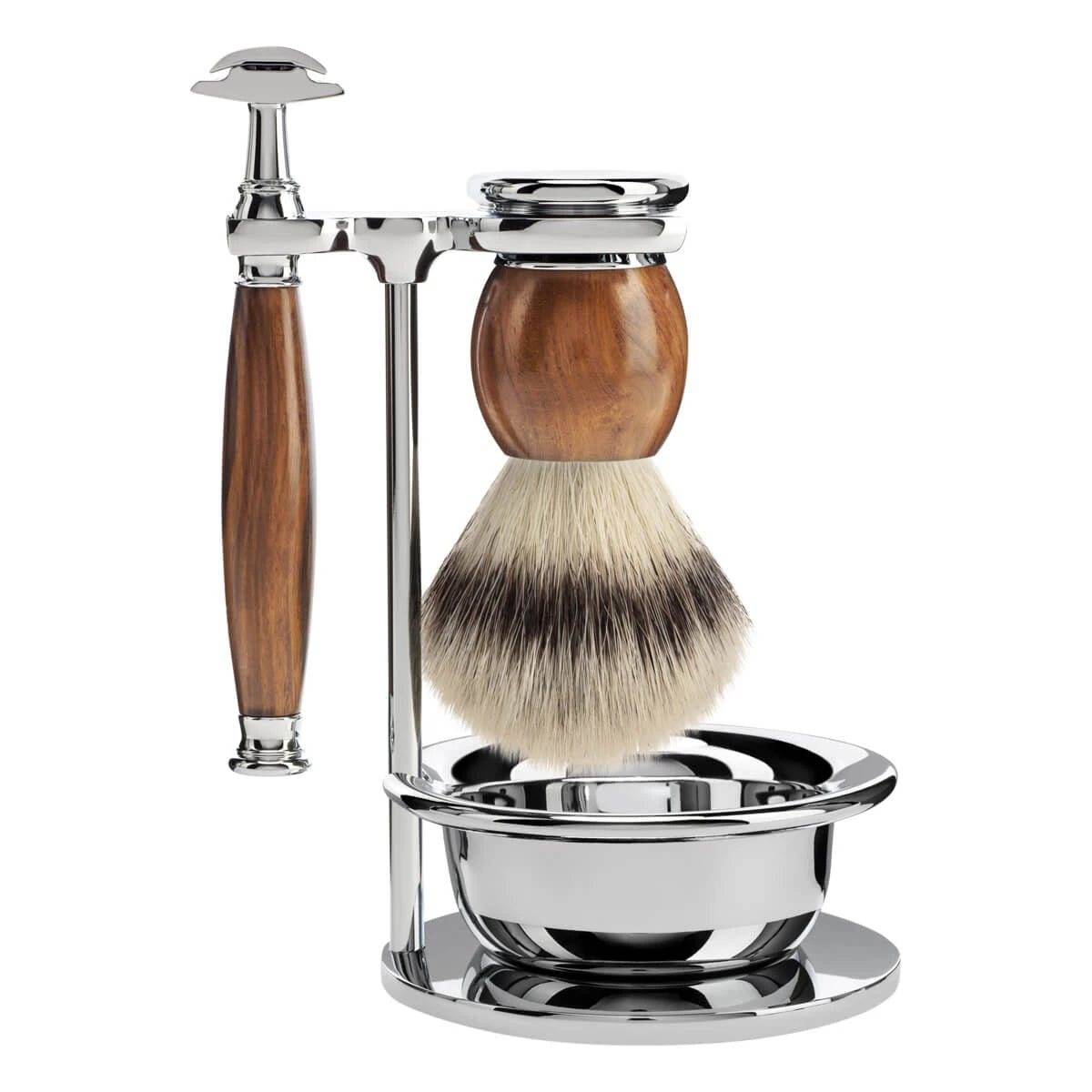 M? Hle Shaving Barbersæt Med De Skraber  Fibre Barberkost  Holder Og Skål  Sophist  Ironwood