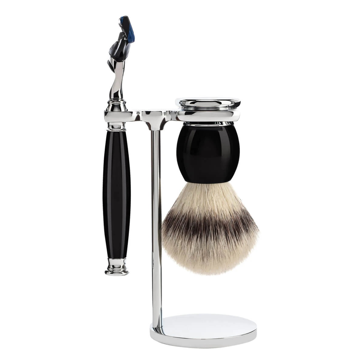 M? Hle Shaving Barbersæt Med Skraber  Barberkost Og Holder  Sophist  Sort Kunstharpiks