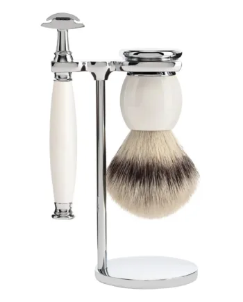 M? Hle Shaving Barbersæt Med De Skraber  Silvertip Fibre?  Barberkost Og Holder  Sophist  Porcelæn