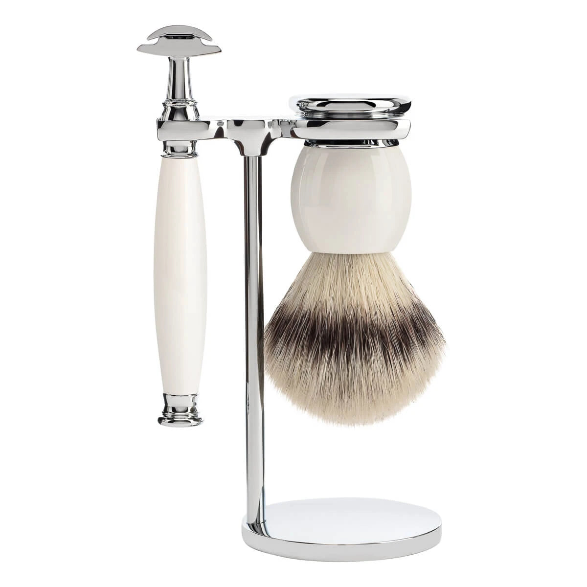 M? Hle Shaving Barbersæt Med De Skraber Silvertip Fibre? Barberkost Og Holder Sophist Porcelæn