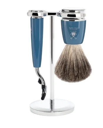M? Hle Shaving Barbersæt Med Mach3 Skraber  Barberkost Og Holder  Rytmo  Petroleumsblå