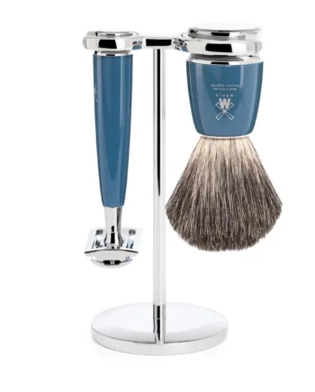 M? Hle Shaving Barbersæt Med De Skraber  Barberkost Og Holder  Rytmo  Petroleumsblå