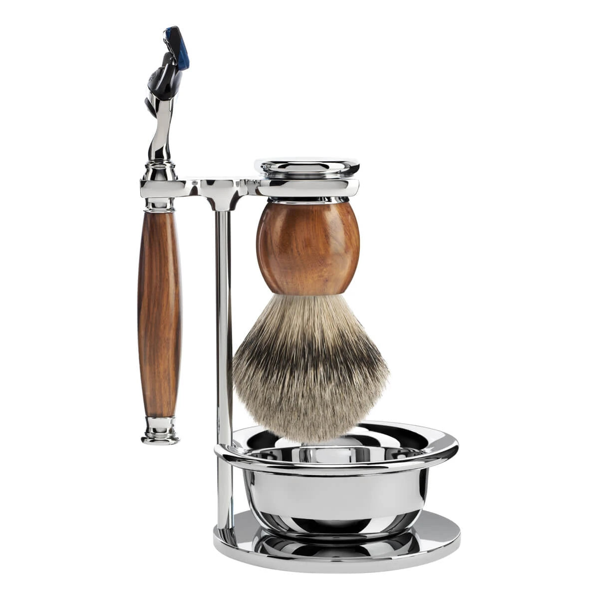 M? Hle Shaving Barbersæt Med Skraber  Barberkost  Holder Og Skål  Sophist  Ironwood