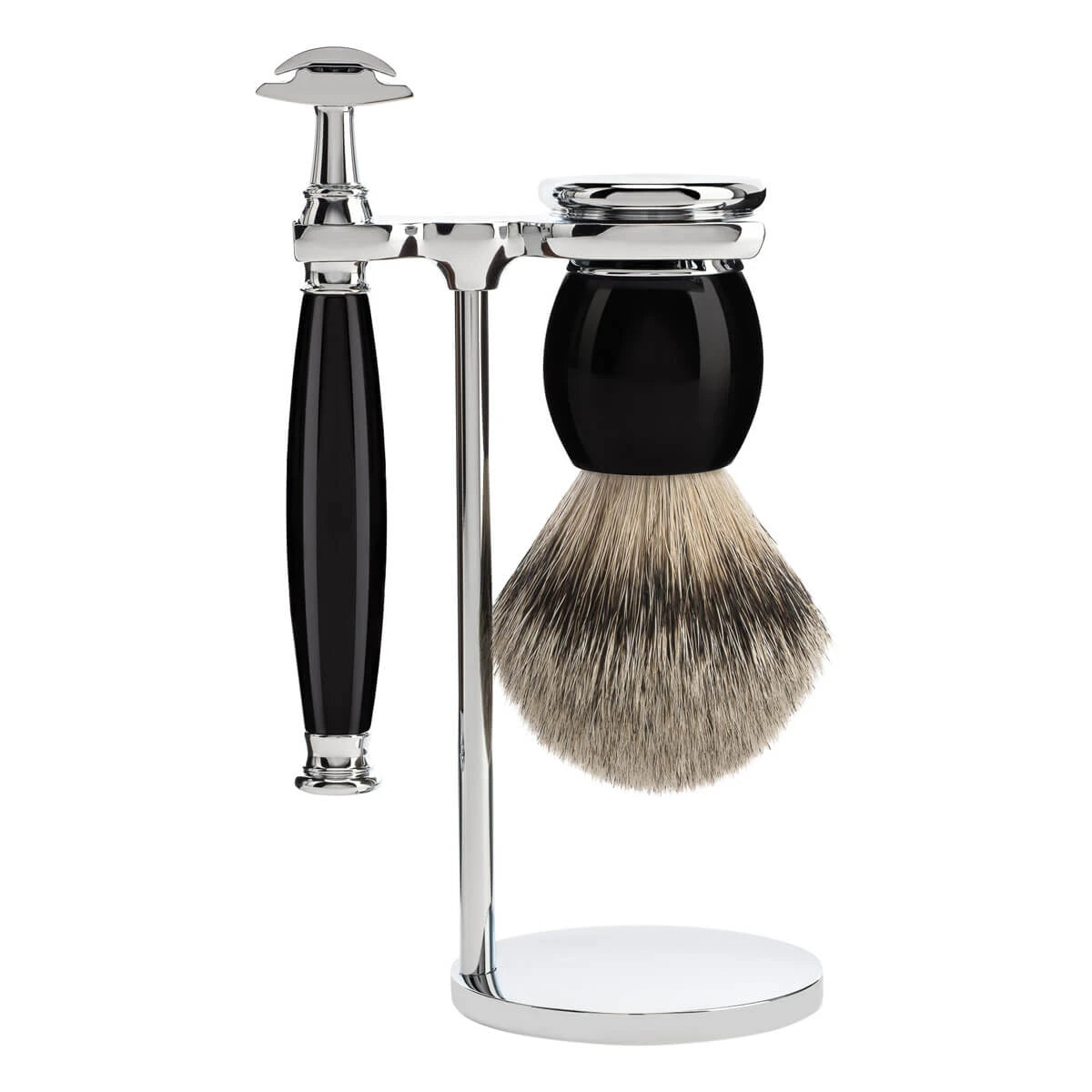 M? Hle Shaving Barbersæt Med De Skraber  Barberkost Og Holder  Sophist  Sort Kunstharpiks