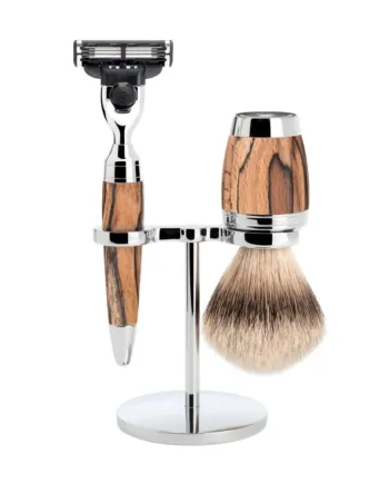 M? Hle Shaving Barbersæt Med Mach3 Skraber  Barberkost Og Holder  Stylo  Spalted Beech