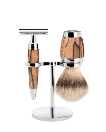 M? Hle Shaving Barbersæt Med De Skraber  Barberkost Og Holder  Stylo  Spalted Beech