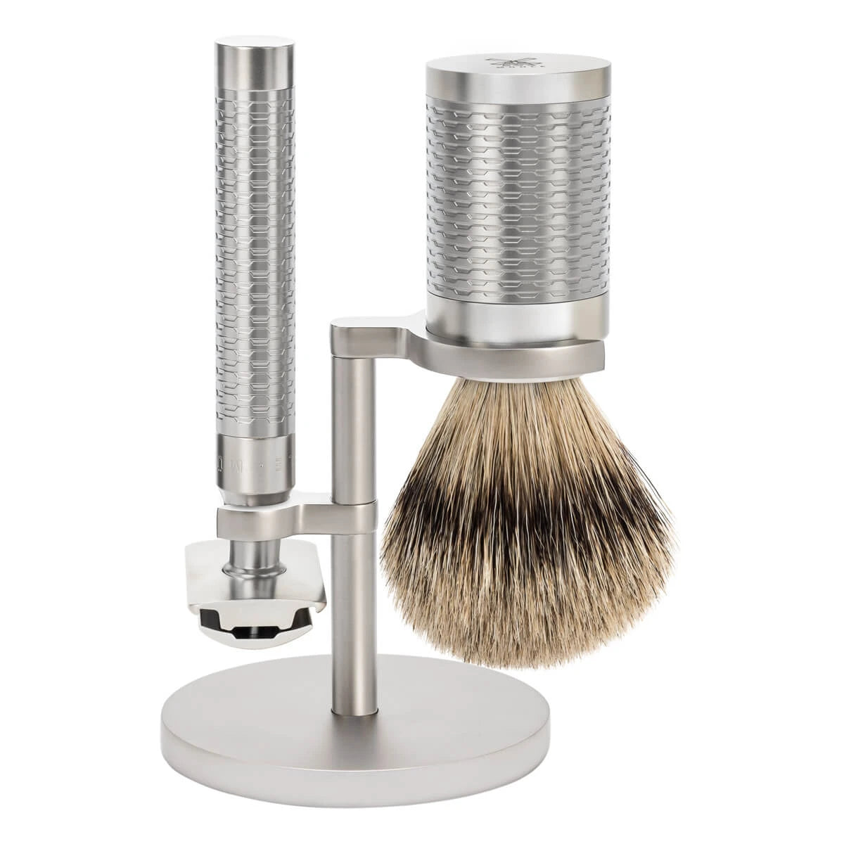 M? Hle Shaving Barbersæt Med De Skraber  Barberkost Og Holder  Rocca  Rustfrit Stål   Mat Finish