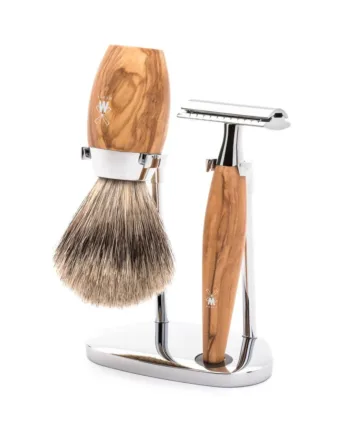 M? Hle Shaving Barbersæt Med De Skraber  Fine Badger Barberkost Og Holder  Kosmo  Oliventræ