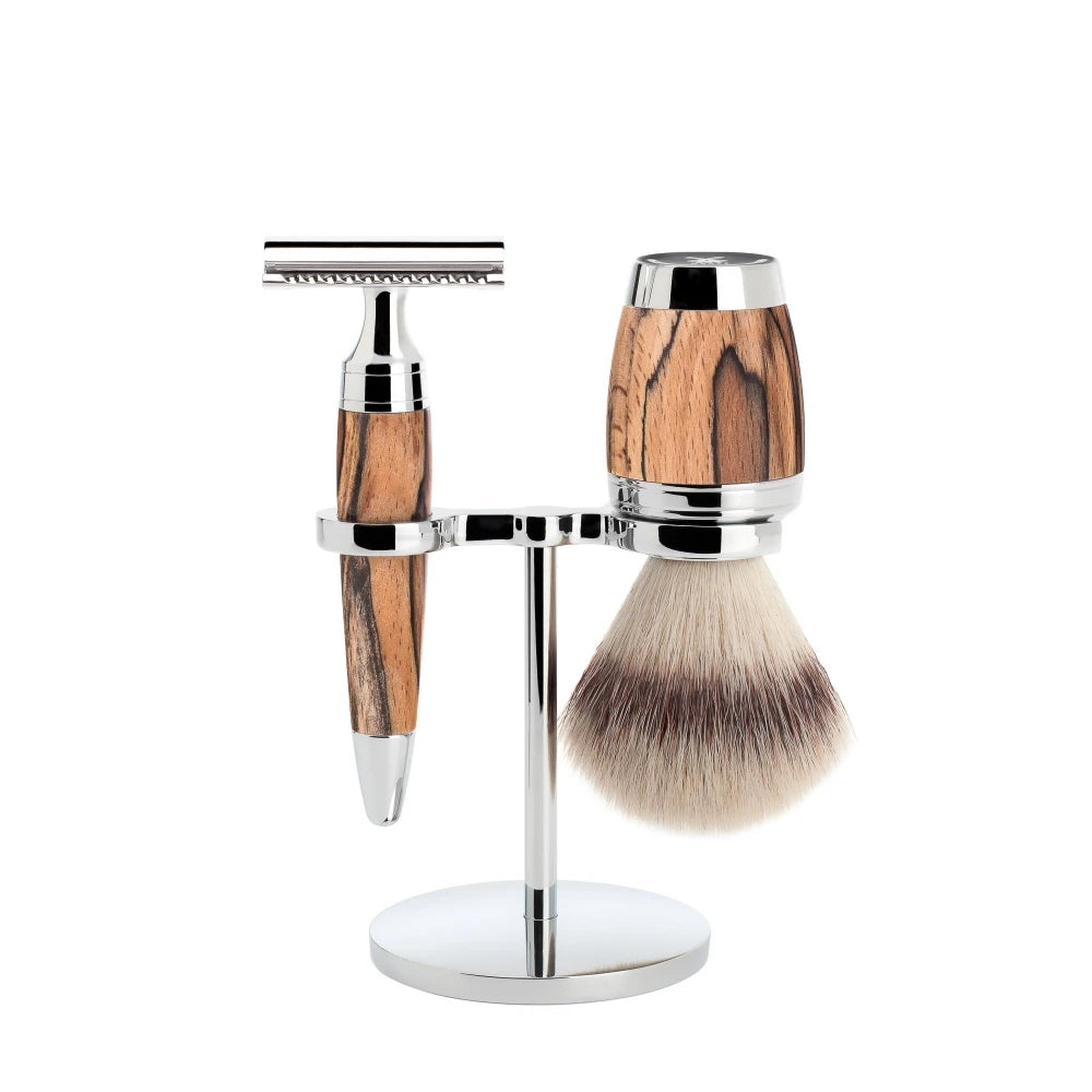 M? Hle Shaving Barbersæt Med De Skraber  Fibre Barberkost Og Holder  Stylo  Spalted Beech