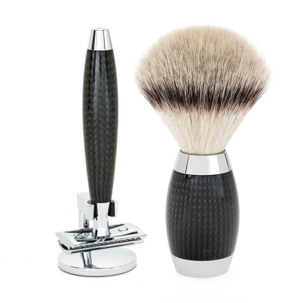 M? Hle Shaving Edition No 1 Barbersæt Med De Skraber Silvertip Fibre? Barberkost Og Holder Til Skraber Carbon