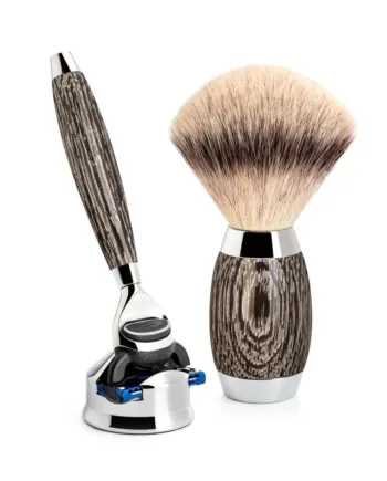 M? Hle Shaving Edition No  3  Barbersæt Med Fusion Skraber  Silvertip Fibre?  Barberkost Og Holder Til Skraber  Moseeg   Sterling Sølv
