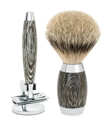 M? Hle Shaving Edition No  3  Barbersæt Med De Skraber  Silvertip Badger Barberkost Og Holder Til Skraber  Moseeg   Sterling Sølv