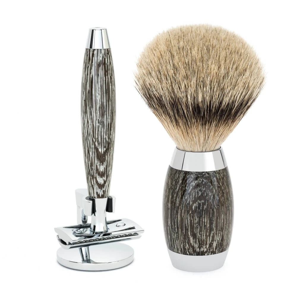 M? Hle Shaving Edition No 3 Barbersæt Med De Skraber Silvertip Badger Barberkost Og Holder Til Skraber Moseeg Sterling Sølv