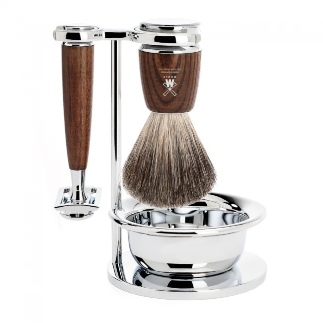 M? Hle Shaving Barbersæt Med De Skraber  Barberkost  Holder Og Skål  Rytmo  Ask
