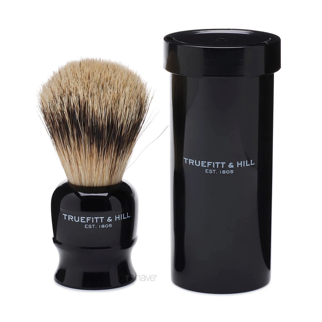 Truefitt   Hill Rejsebørste I Rør  Super Badger  Faux Ebony
