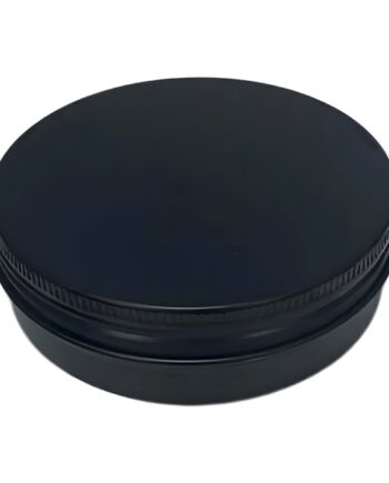 Aluminium Bøtte 150 Ml Sort Med Skruelåg  Skumgummipude  Indvendig Lakering   Hedenhus   ø86 Mm  Højde 38 Mm