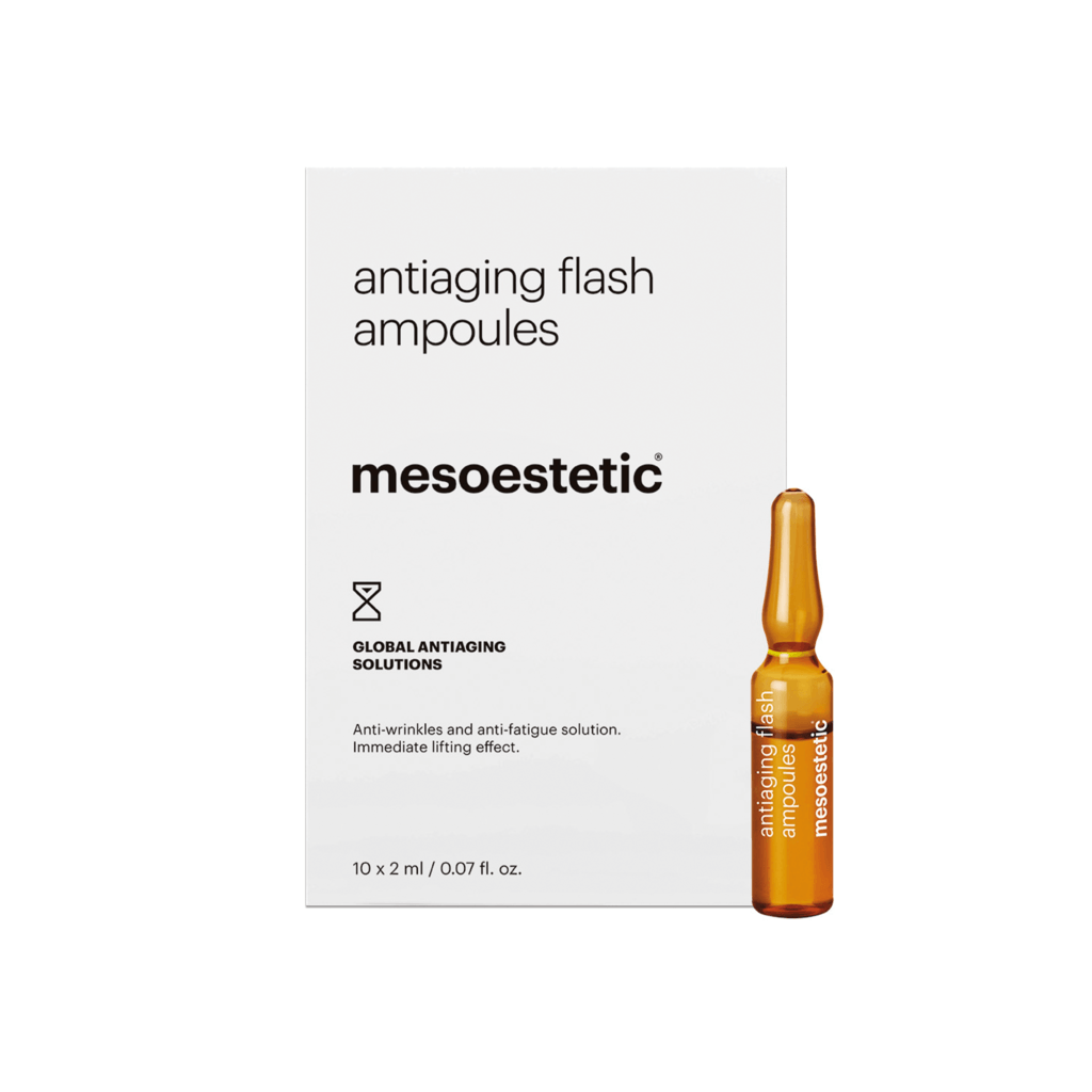Mesoestetic Antiaging Flash Ampoules Antiage Ampuller Med Anti Rynke Og Træthedseffekt 10 X 2 Ml Giver Et Ensartet Og Udhvilet Udseende