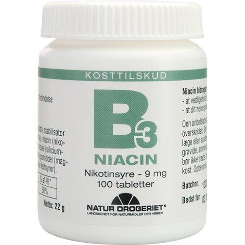 Natur Drogeriet  B3 Niacin Nikotinsyre 9 Mg  100tab