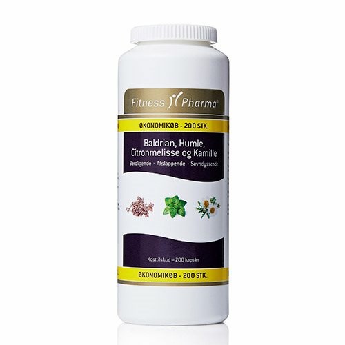 Baldrian  Humle  Citronmelisse Og Kamille Fitness Pharma   200 Kapsler