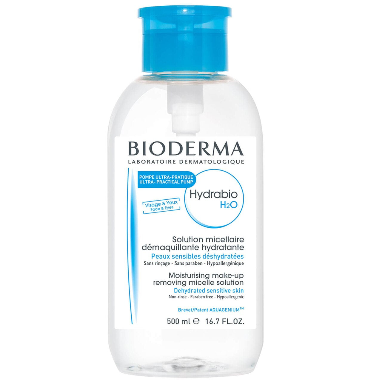 Bioderma Hydrabio H2o Limited Edition Med Pumpe 500 Ml