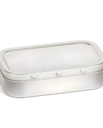 Firkantet Blikæske 100 Ml Lakeret Metal 97x59x23 Mm   Hedenhus   Velegnet Til Kosmetik Og Opbevaring