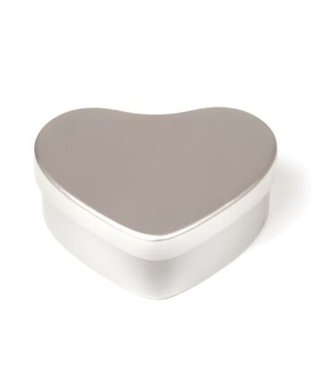 Hjerteformet Blikæske 20 Ml Sølvfarvet Metal Lakbelagt   Hedenhus   Velegnet Til Creme  Lotion  Lys  49x50 5x22 Mm