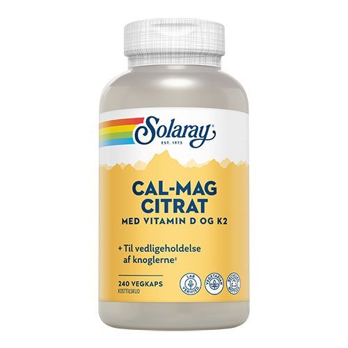 Solaray Cal Mag Citrat Med Vitamin D Og K2 240kap