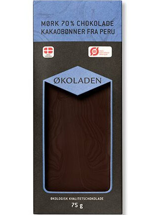 økoladen Chokolade Mørk 70  ø  75g