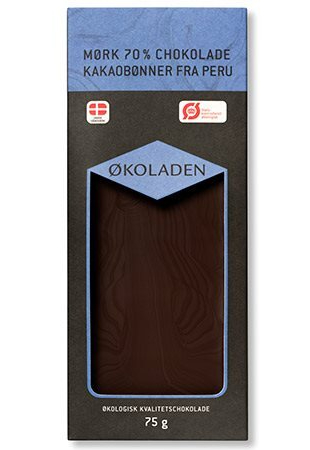 økoladen Chokolade Mørk 70  ø  75g