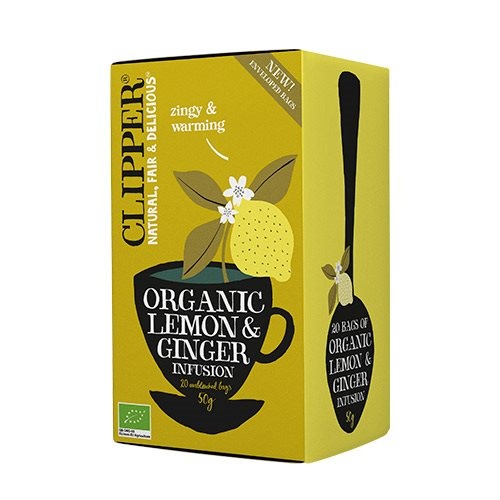Citron   Ingefær Te ø Clipper   20 Breve