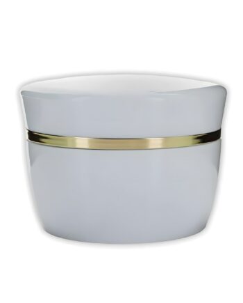 Plast Bøtte 50 Ml Hvid Med Guld Kant   Hård Pp Plast  Giftfri  Lugtfri  Genanvendelig   Hedenhus