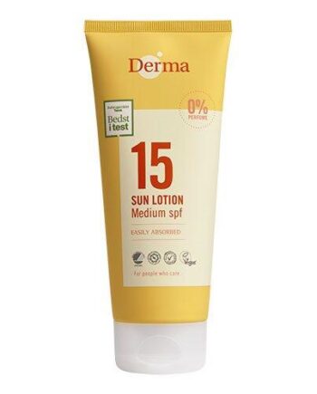 Derma Solcreme Mellem Beskyttelse Faktor 15   200 Ml