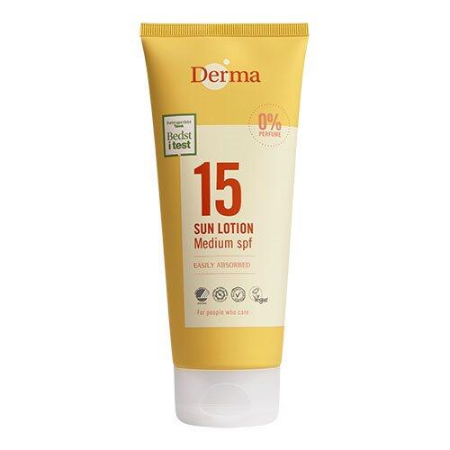 Derma Solcreme Mellem Beskyttelse Faktor 15   200 Ml