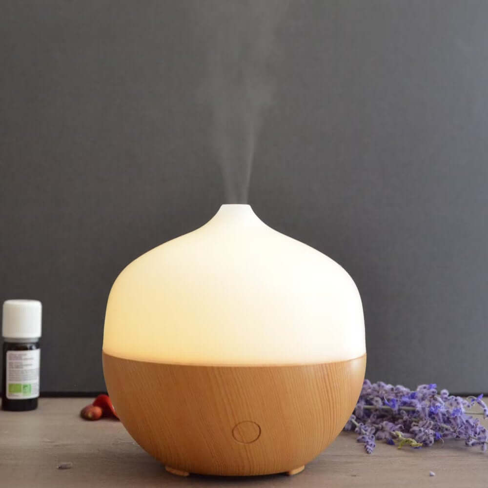 Aroma Diffuser Med Træ Look 120 Ml Ultralyd Til æteriske Olier Automatisk Sluk Blød Belysning Hedenhus Boopi