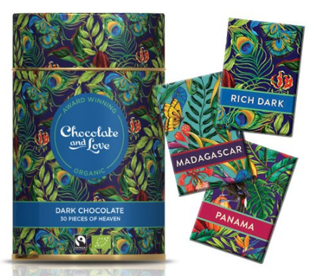 Gavedåse Chokolade Rich Dark ø 30 Stk  3 Var Chocolate   Love