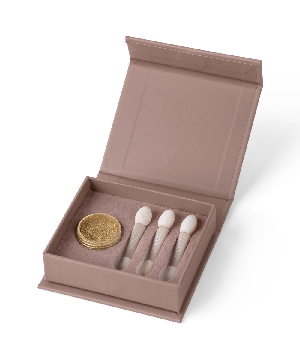 Naillak Chrome Powder Gold Inkl 3 Applikatorer