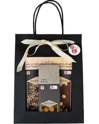 økoladen Gourmet Gavepose Creme ø M  2 Chokoladeplader Samt Drag? E Mandler  240g