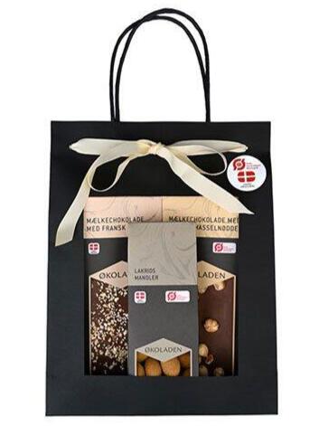 økoladen Gourmet Gavepose Creme ø M  2 Chokoladeplader Samt Drag? E Mandler  240g