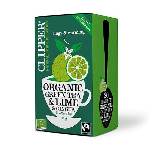 Grøn Te M  Lime   Ingefær ø Clipper   20 Breve