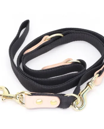 Sort Hundesnor Med Karabinhage   Dressurline 25 Mm X 250 Cm I Webbing